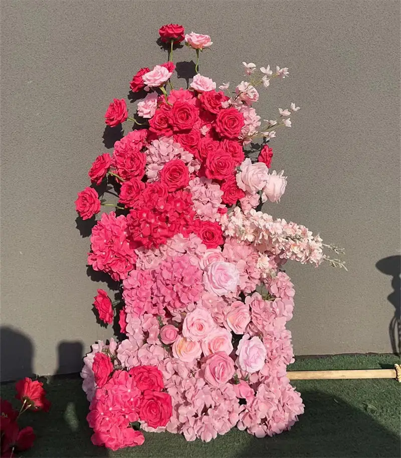 QSLH-SY0258 Customized White Arch Flowers For Wedding Hotel Decoration Gate Flowers, wedding entrance flower row set decoration