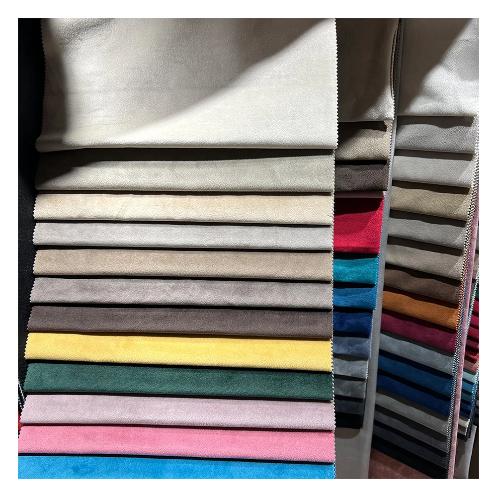 For Sofa Fabric High Quality Holland Velvet Face with Nonwoven or Fleece Backing Plain Multi Color Sofa Fabric