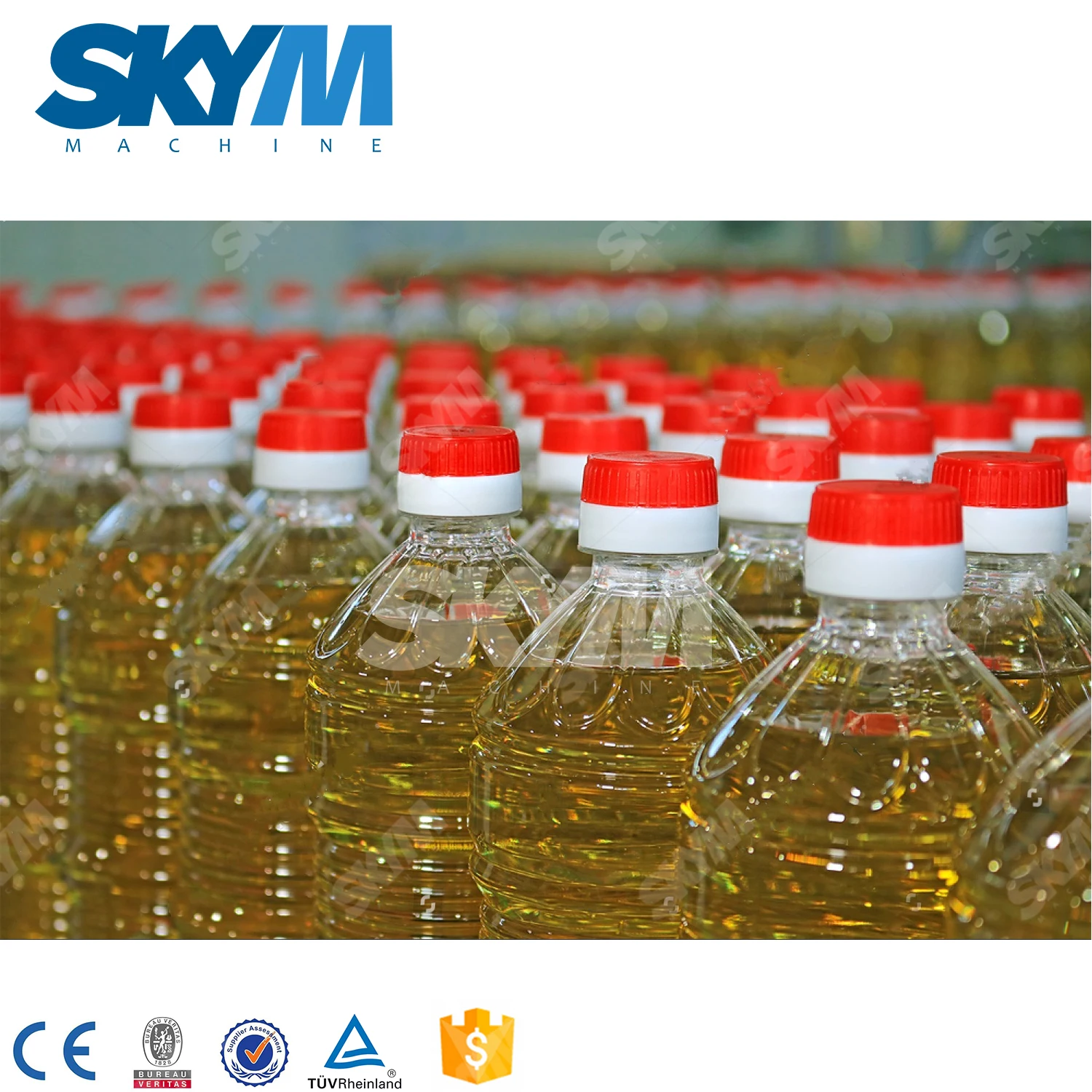 Linear Automatic Cooking Edible Vegetable Oil Filling Capping Labeling Machine Line for 500ml 1L 5L 10L PET Bottle