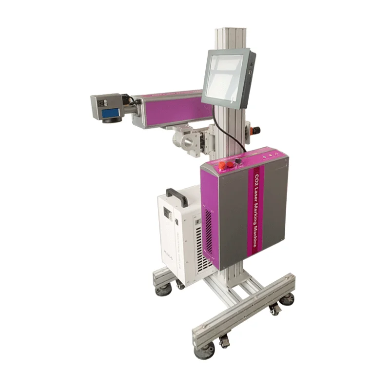 30w 40w 60w 100w 120w CO2 Online Flying Laser Marking Machine with CNF 130B Touch Screen Control System