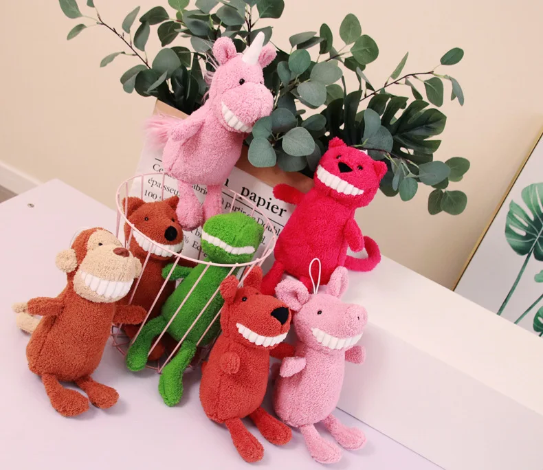 Plush Toy Big Smile Teeth Doll Happy Animal Children Gift Lovely Super Cute Doll Panda Pig Koala Doll Lion Comfort Birthday