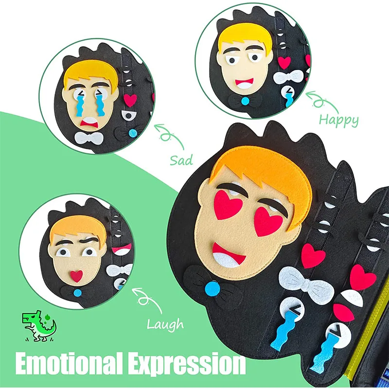 Toddlers Activity Developing Busy Book Autism Sensory Kids Toys Dinosaur felt Busy Board Montessori Toys