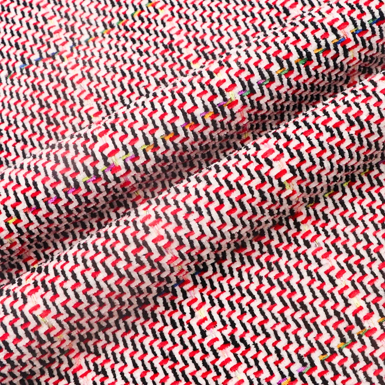 Fantasy candy colorful 100% polyester yarn dyed suit woollen tweed fabric for clothing