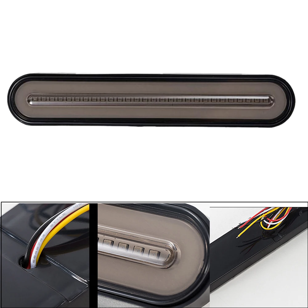 
Waterproof LED Trailer Truck Brake Light 3 in1 Neon Halo Ring Tail Brake Stop Turn Light Sequential Flowing Signal Light Lamp 