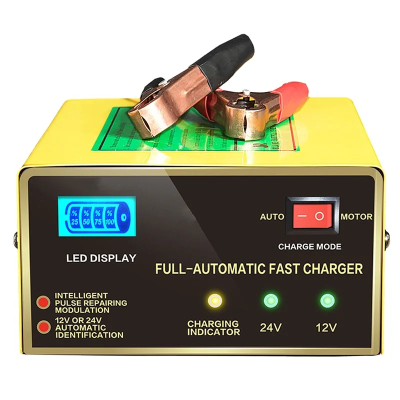 Real time LCD display battery charger with 12v 24v