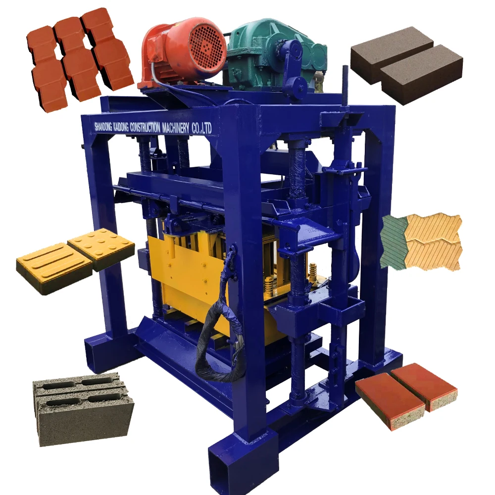 Kaidong Automatic QT4-40 Machine Making Concrete Hollow Block Color Paver Brick Concrete Manufacturing Plants