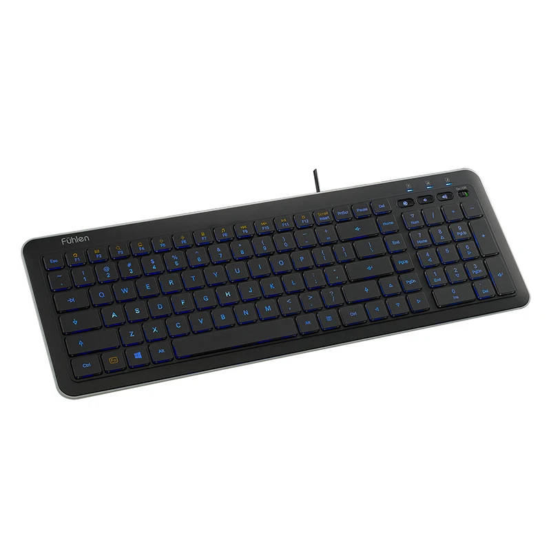 Fuhlen L460 Office keyboard high quality ergonomic backlight 104 keys wired keyboard volume control keys custom LOGO