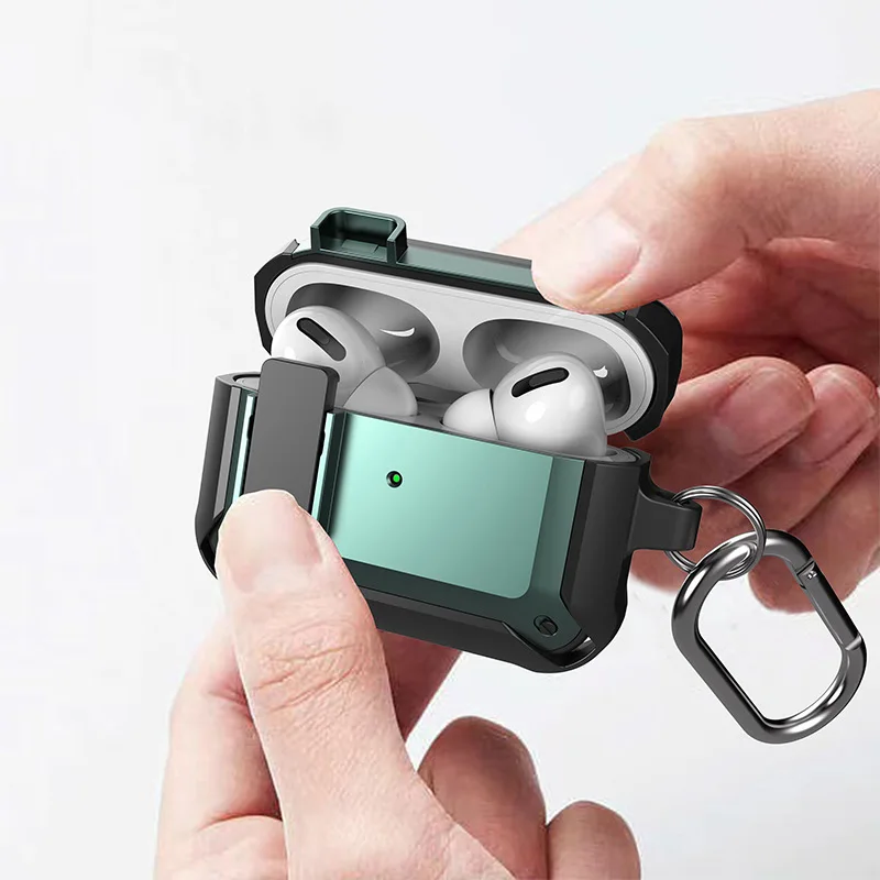Чехол для Air pods Pro gen 4, мягкий армированный чехол из ТПУ и поликарбоната с замком, противоударный чехол из ТПУ для Apple Air pods pro