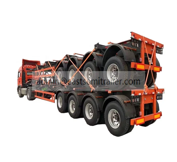 EAST 2/3/4  Axle Skeleton Container Chassis 20ft 40ft  Shipping Container Trailer