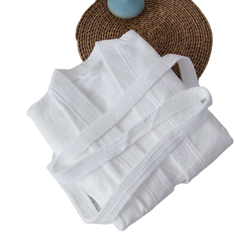 Оптовая продажа, хлопковое махровое кимоно, белое роскошное полотенце, дизайнерский Халат