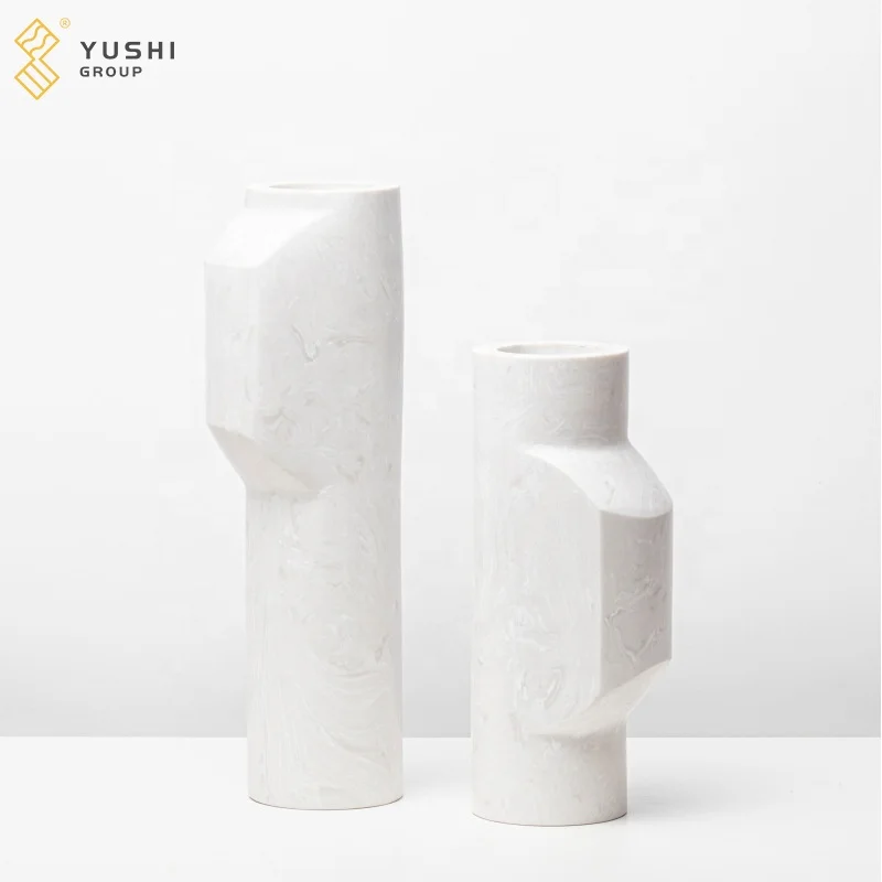 Yushi Group Light Роскошная натуральная мраморная каменная ваза с прямой трубкой креативный домашний отель Настольный цветочный орнамент