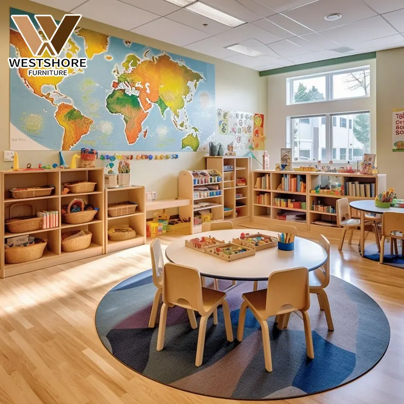 Wooden Furniture Sets For Preschool Daycare Center Nursery Customized Kindergarten Room Interior Layout Decoration Design