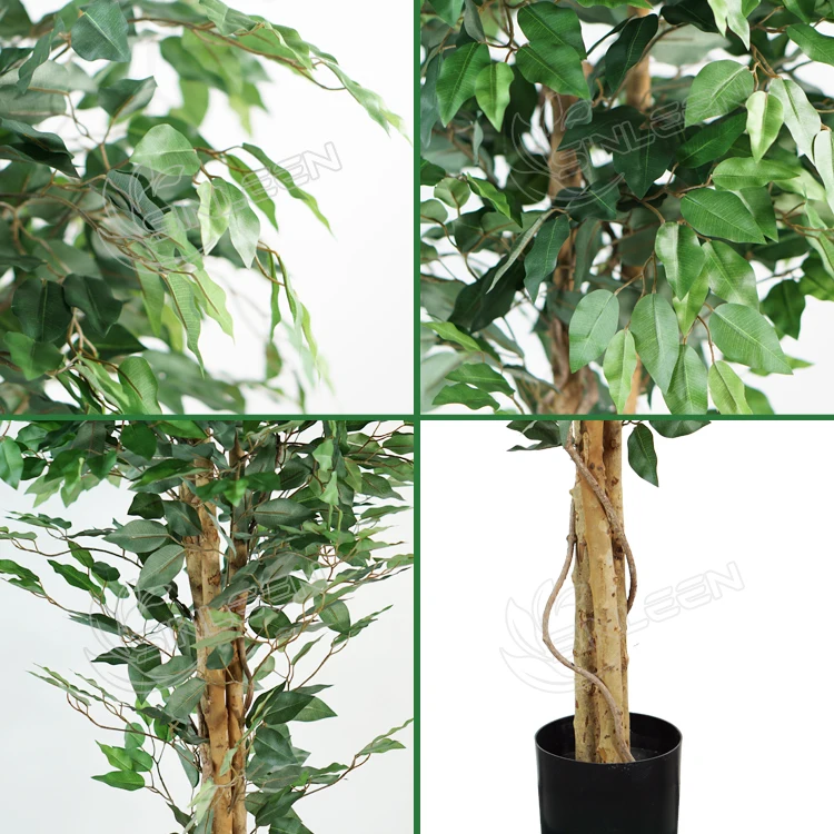 Ficus Microcarpa Bonsai Aritificial Trees Fake Outdoor Leaf Plastic Decoration Plants Small Artificial Banyan Tree