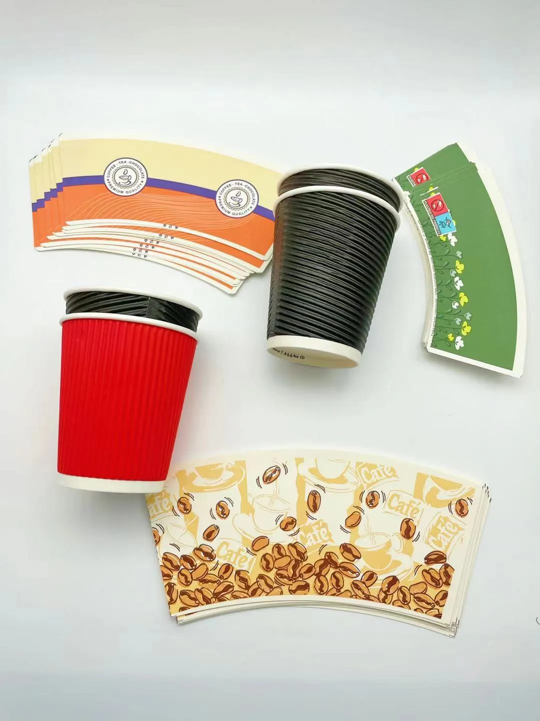 Special Manufacturing-Ready Paper Paperboard Coffee Cups Fan with Printed Design