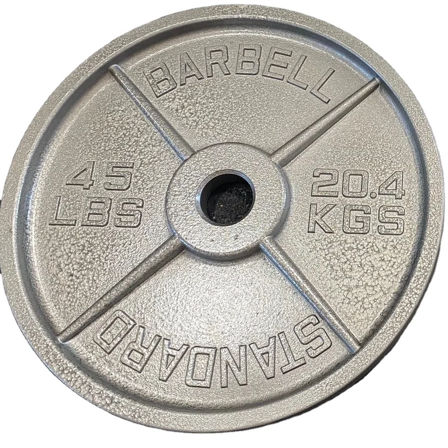 Cast Iron Barbell Weight Plate Grey Hammer tone Painting or Black Powdered Weight Plates