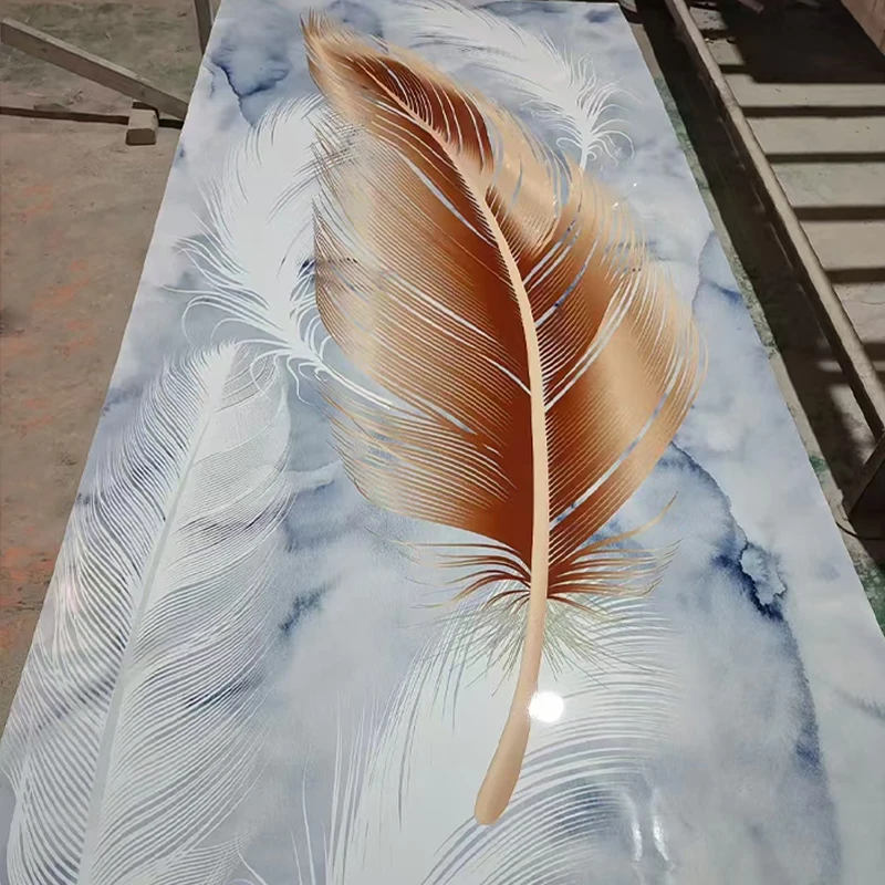 Quality life 1220x2440mm Marble board Easy install PVC marble Panel TV wall 3D printing PVC Marble stone pattern UV Wall Panel