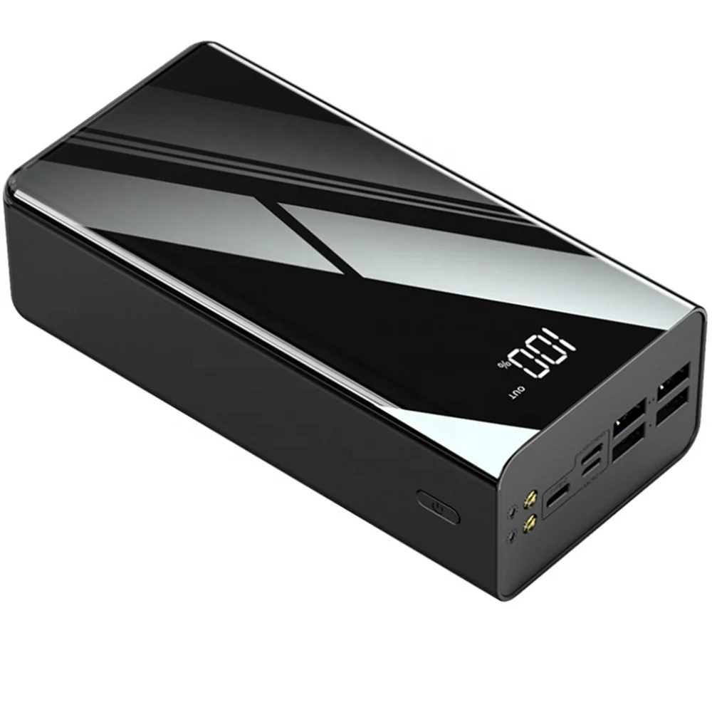 50000 mAh Зеркало Дополнительный внешний аккумулятор большой емкости Быстрая зарядка мАч Power Bank 4 USB выход 3 входными портами Android