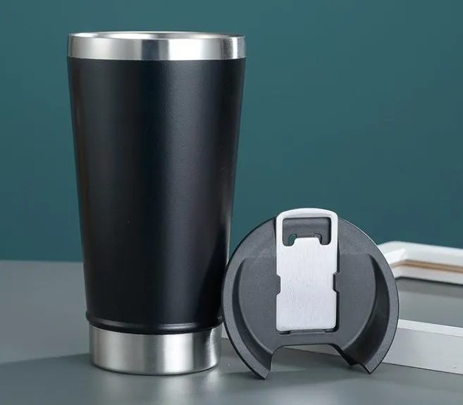 Stainless steel beer mug with bottle opener vacuum Coffee mug Double thermos 500ml cups