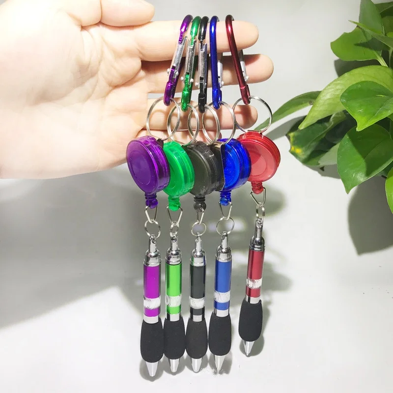 
Factory retractable ball pen with retractable badge holder 