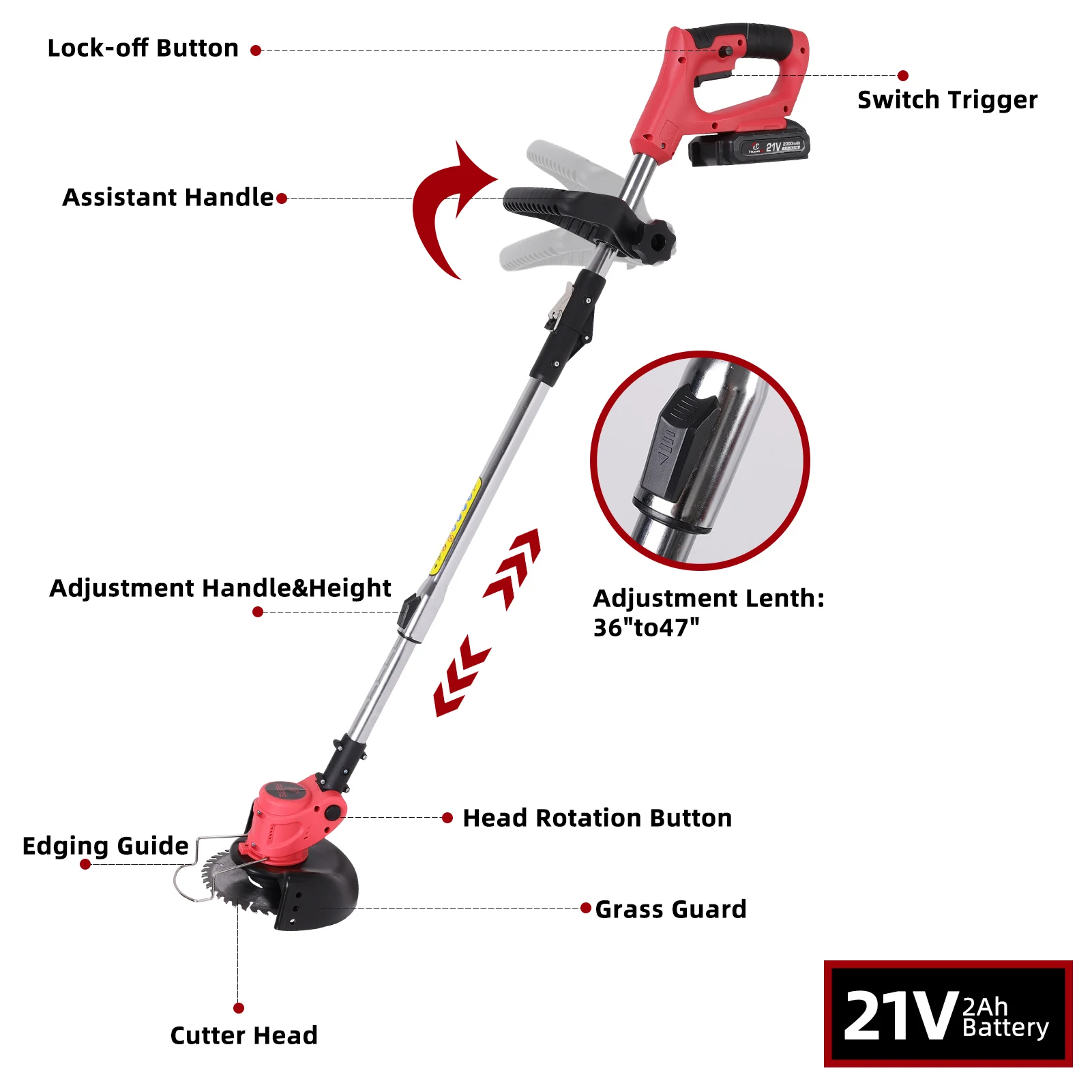 High Quality Foldable Garden Cutting Machine Lawn Mower  Electric Weed Eater Grass Trimmer With Wheels Weed Eater Grass Trimmer