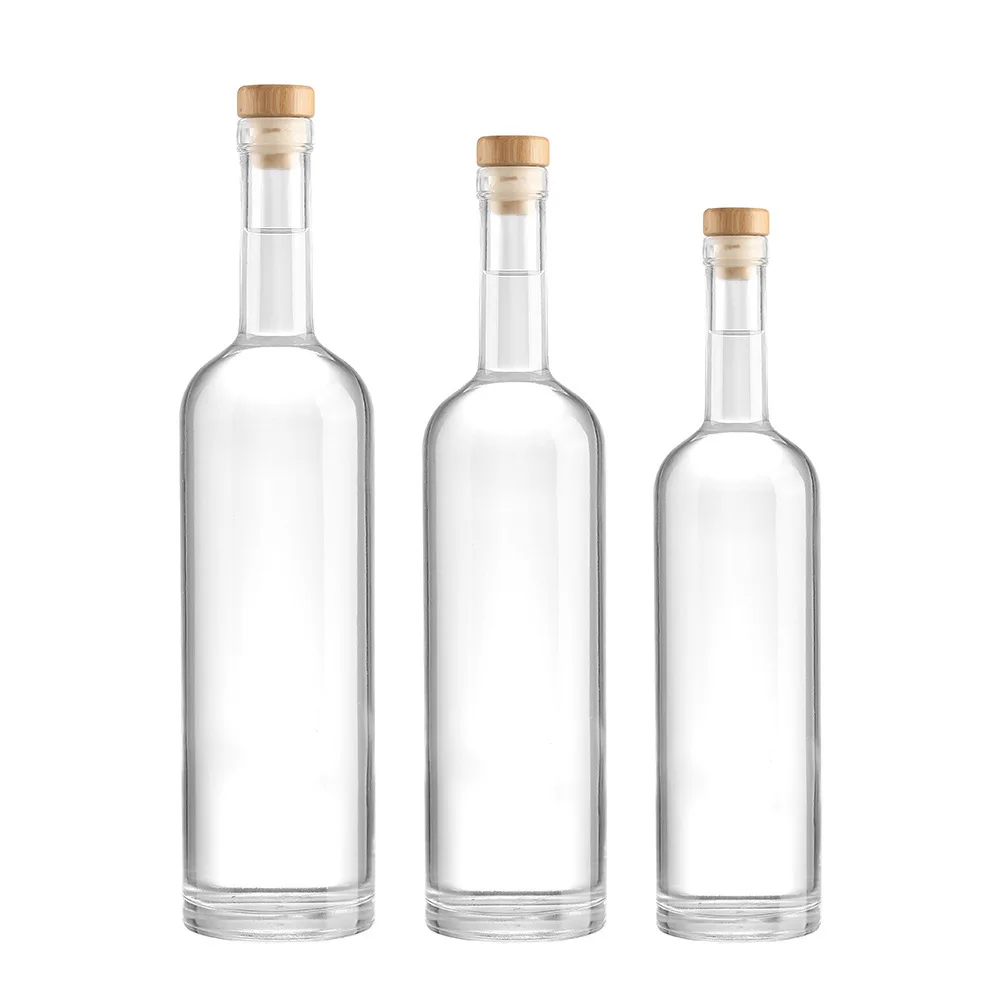 Бутылка вина премиум класса 500 мл 750 круглая прозрачная бренди xo виски Rum gin стеклянная бутылка кристальная белая