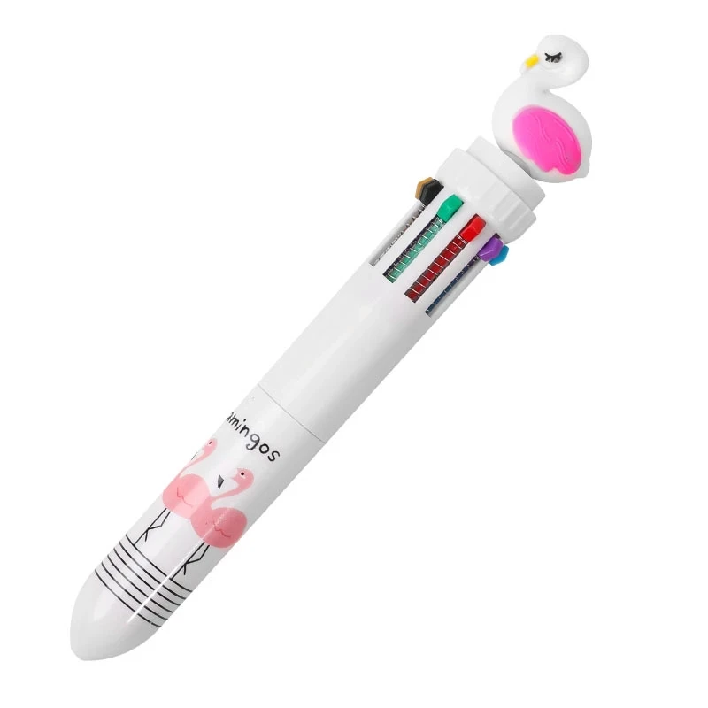 Kawaii Cute Animal Cartoon Ballpoint Pens 35 Colors School Office Supply Stationery 10 Multicolored Pens Colorful Refill