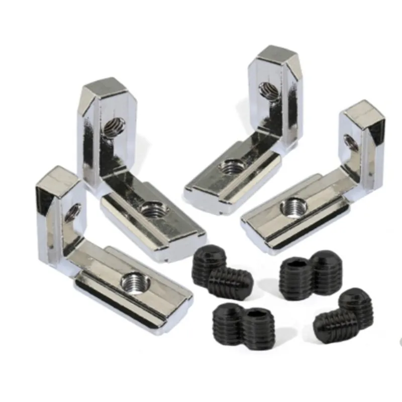 T Slot L Shape Inside Corner Connector Joint Bracket with Screws for Aluminum Profile 2020 Series