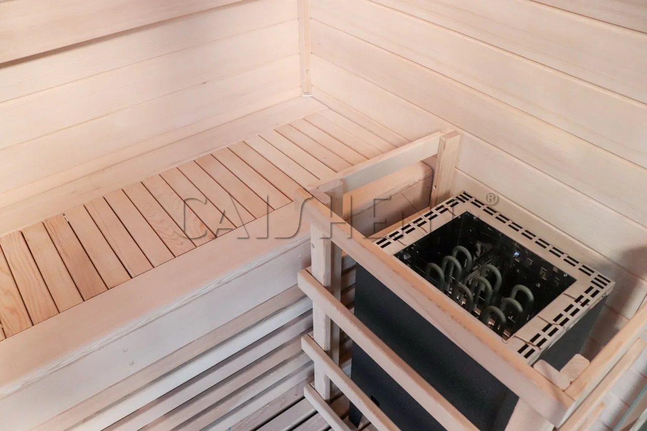 Factory Price 2025 Hot Sale Simple Classic 2 People Hemlock Indoor Sauna with Bluetooth Music Domestic Stove