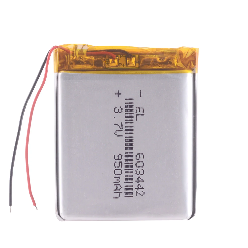 Вертикальный перезаряжаемый литий-полимерный аккумулятор 603442, 063442, 3,7 в, 950 мАч