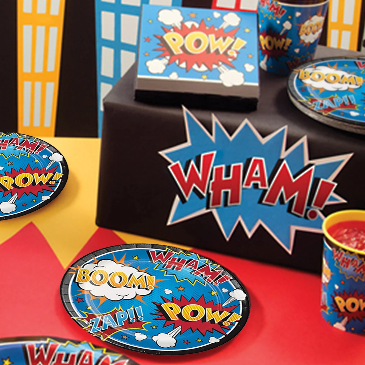 Nicro Super Hero Theme Kids Birthday Decoration Party Tableware Set Birthday Banner Cake Topper For Super Hero Party Supplies