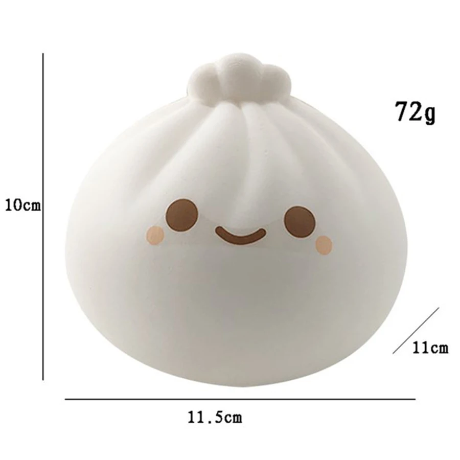 4119 Factory OEM Stuffed Simulation Plush Steam Bun Food Stress Relief Squeeze Toy For Child Kids