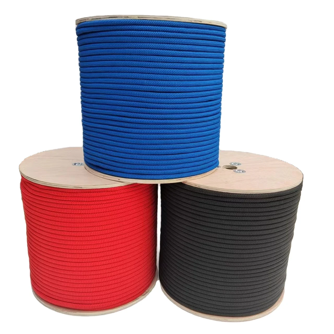 Factory Wholesale Black and Colored 8mm 10mm 12mm Dia mond Braided Nylon Rope  for Heavy lifting Outdoor