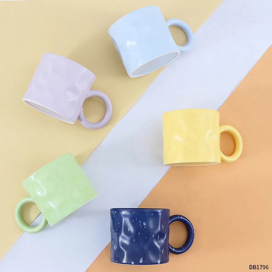Flypeak new design diy custom logo glaze Supplier hand-squeezed mug ins Klein blue porcelain cup creative ceramic coffee mug