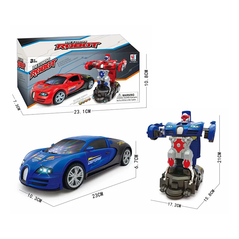 Wholesale Hot Selling Children Small Electric Automatic Deformation Car Toys Variante Cars Toy With Light And Music