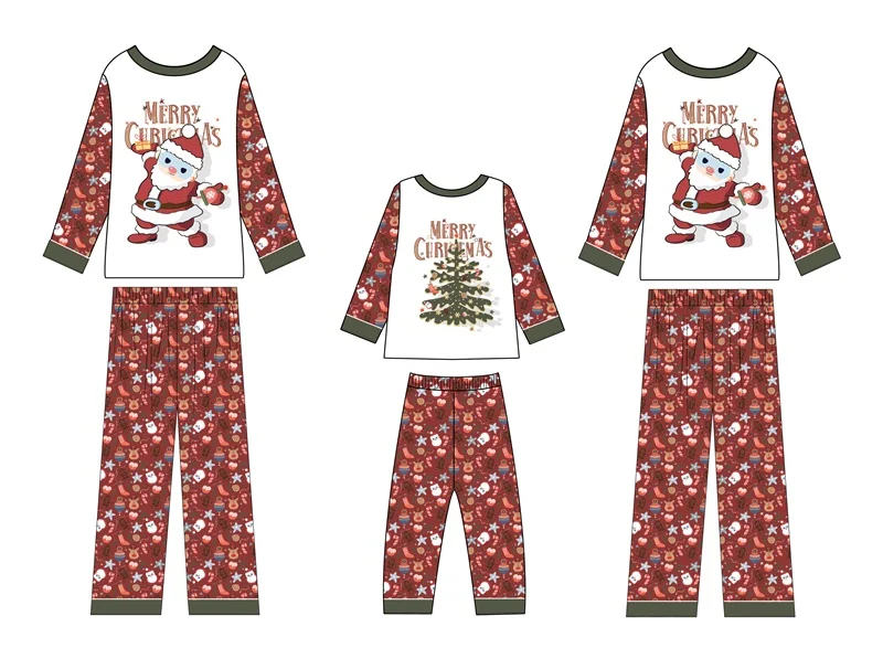 New design Christmas family matching pajamas Xmas pyjamas