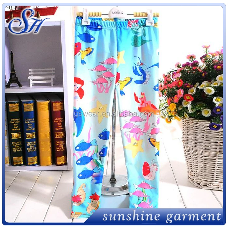Wholesale Custom Girls Pants Children Print Cotton Leggings Kids Clothes Pants Print Skinny Leggings