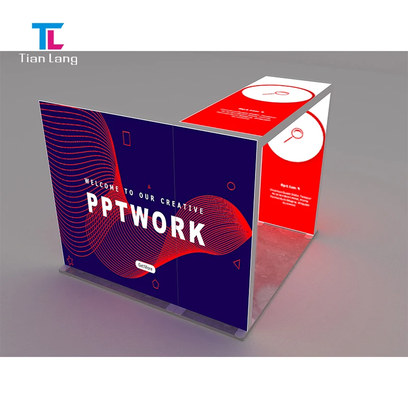 Modular Fabric Frame Led Light Box Displays For Trade Show Exhibition 3*3M