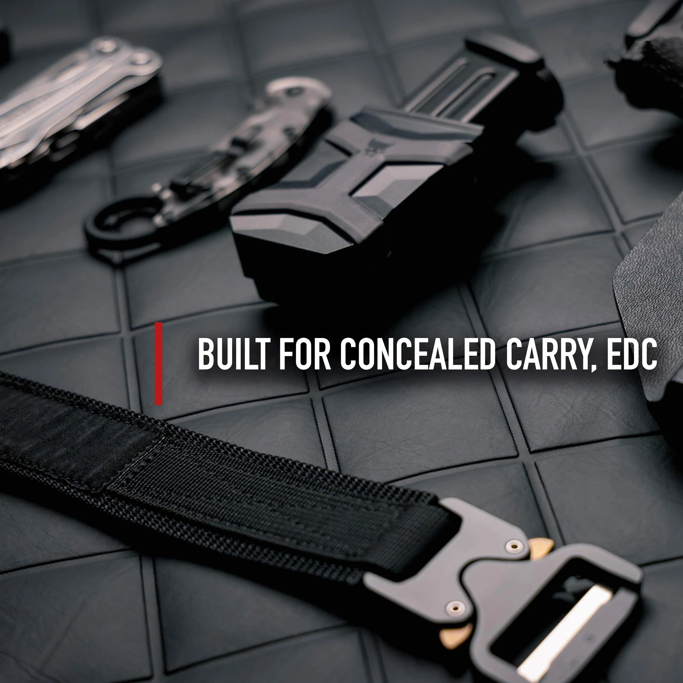 YWHCHI TACTICAL Heavy Duty Hybrid Quick-Release EDC Belt - 2-Ply 1.5IN CCW Belt