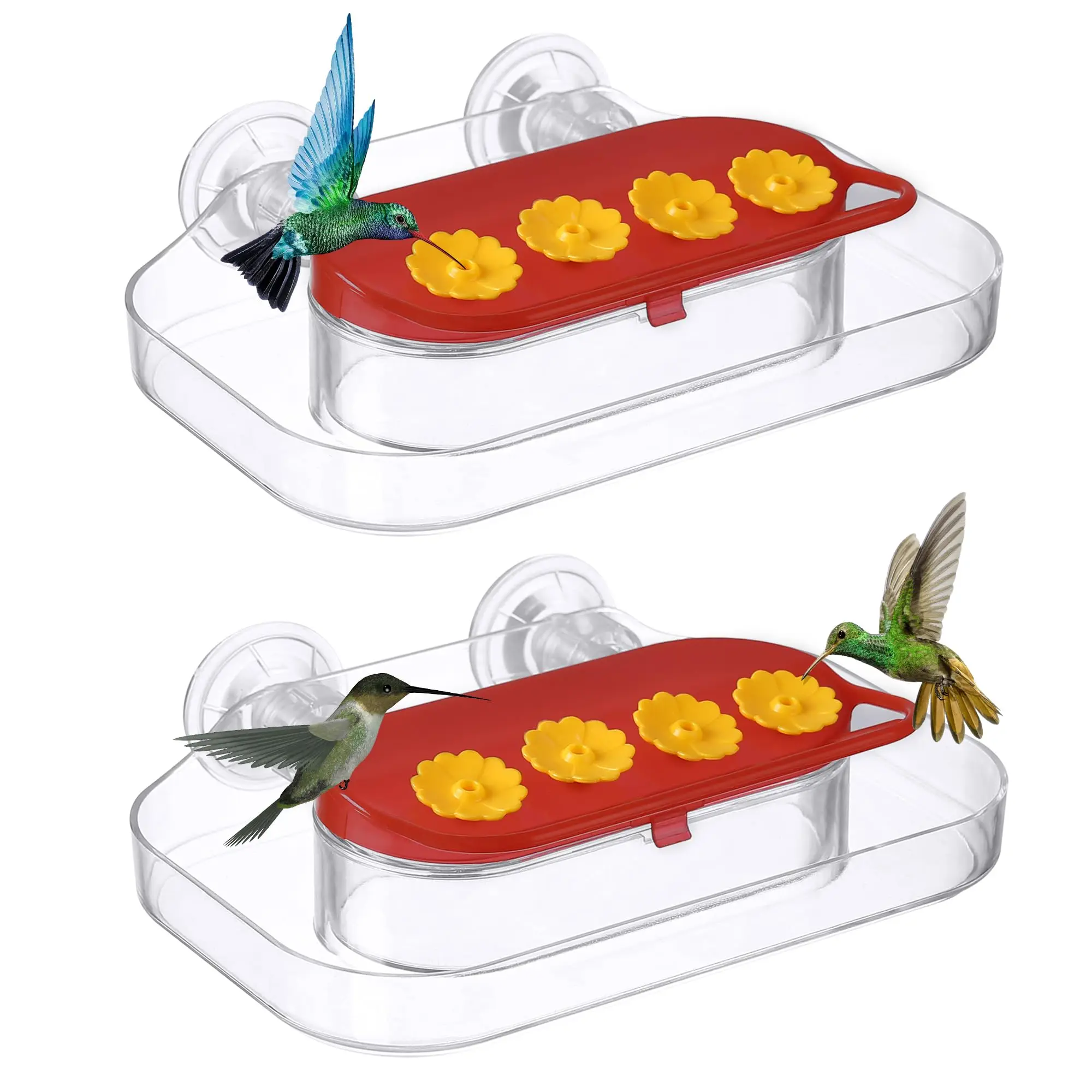 Strong Suction Cups No-Falling Stickers Feeding Ports Stations Window Hummingbird Feeders with Ant Moat