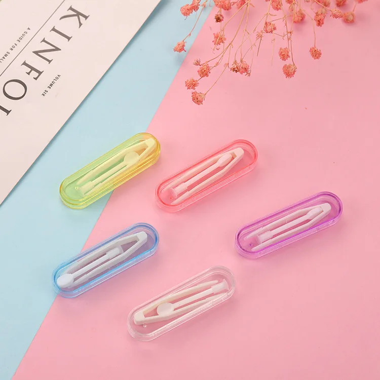 Новый стиль, маленький футляр для снятия контактных линз, модный дорожный цветной стикер для контактных линз 2021