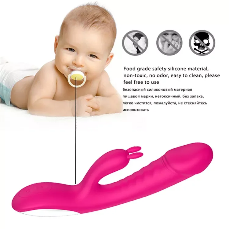 Automatic Heating Rabbit Vibrator Clitoral Massager G Spot Stimulator Vagina Thrusting Dildo Vibrator Adult Sex Toys for Women