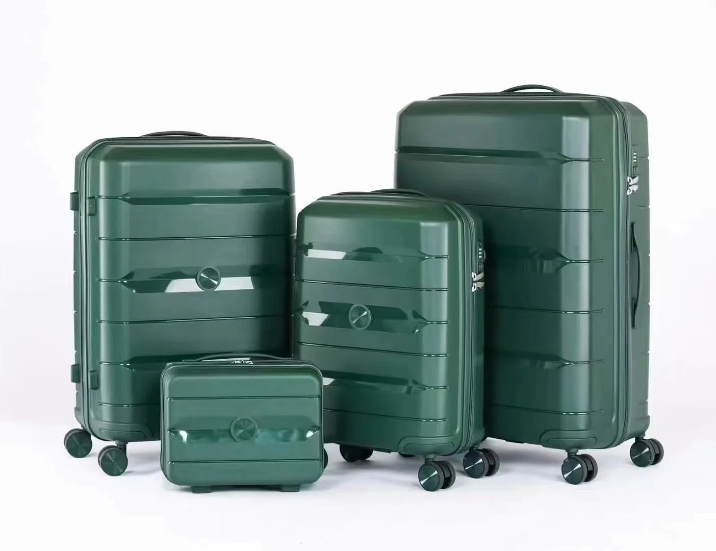New Pp Luggage Trolley Case Three-piece Suit Four-piece Universal Wheel Wear-resistant Drop-resistant 28 Large Capacity Suitcase