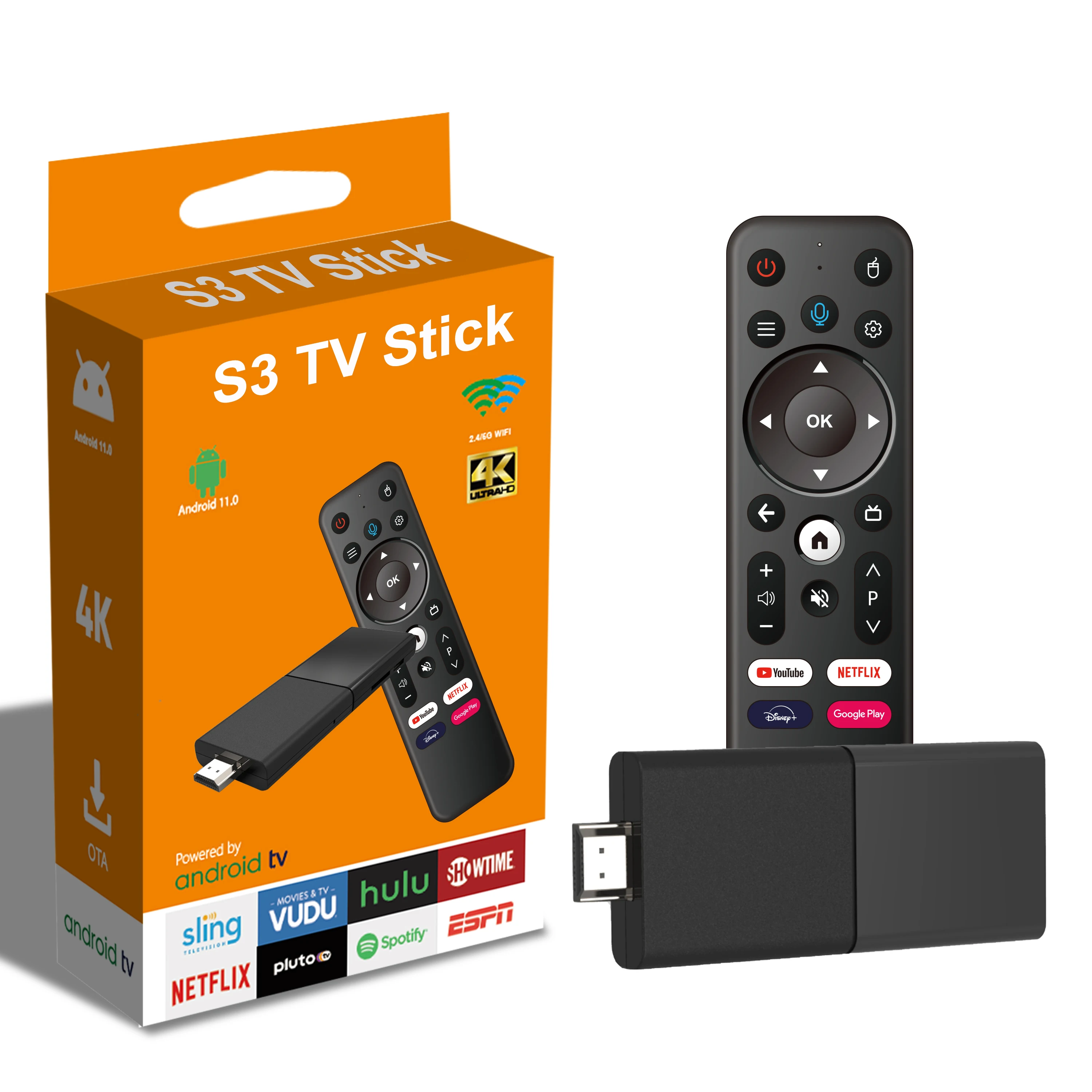Source factory android tv os 10.0 with dual wifi 4k 1080p tv box smart tv stick