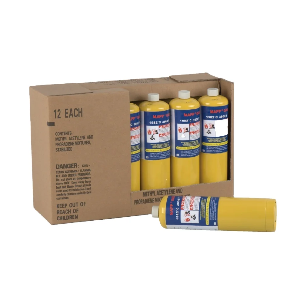 Brazing with 14 oz/16 oz oxygen Mapp gas  453.6 g  map pro Gas Cylinder with good price