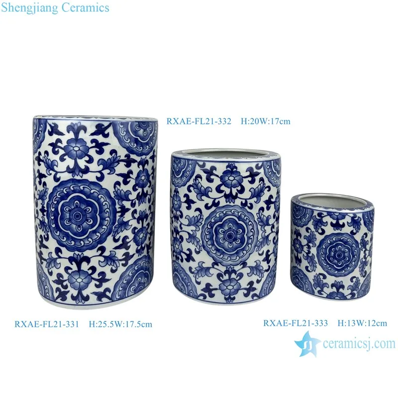 RXAE-FL21-331 Jingdezhen синий и белый фарфоровый держатель для ручек подставка чашек карандашей керамическая ваза канцелярский