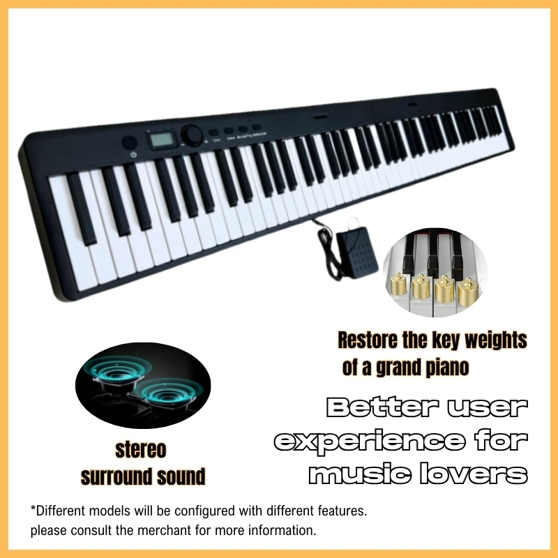 Lightweight and Portable Design  Perfect for Beginners  Folding Digital Piano 88 Keys weighted