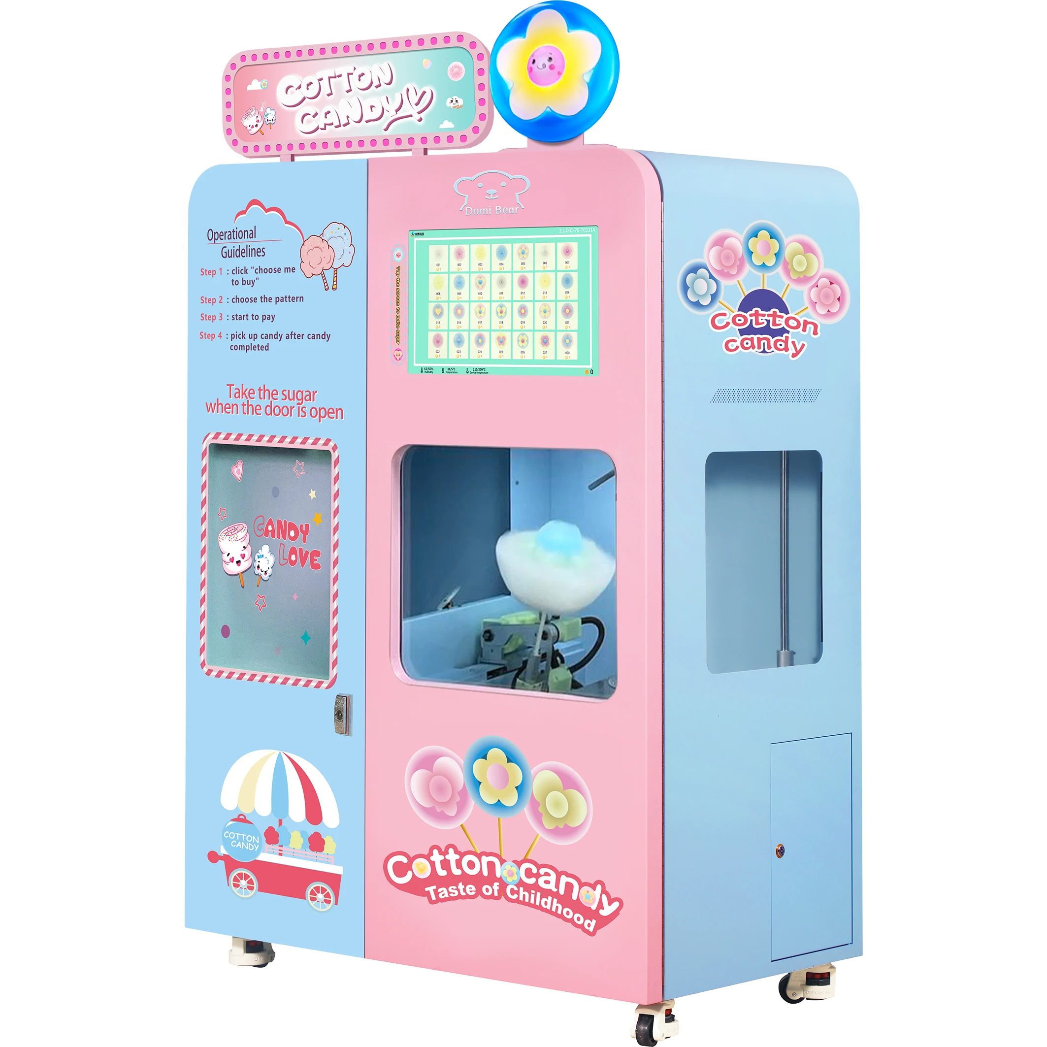 Automatic Commercial Cotton Candy Machine CE Floss Automatic Cotton Candy Vending Machine