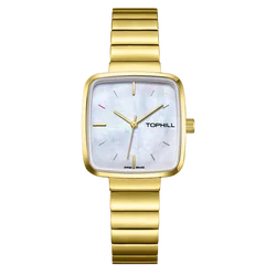 Tophill Custom OEM High End For Womens 316L Stainless Steel Square Swiss Quartz Movement Quartz Watches Minimalist Luxury Style