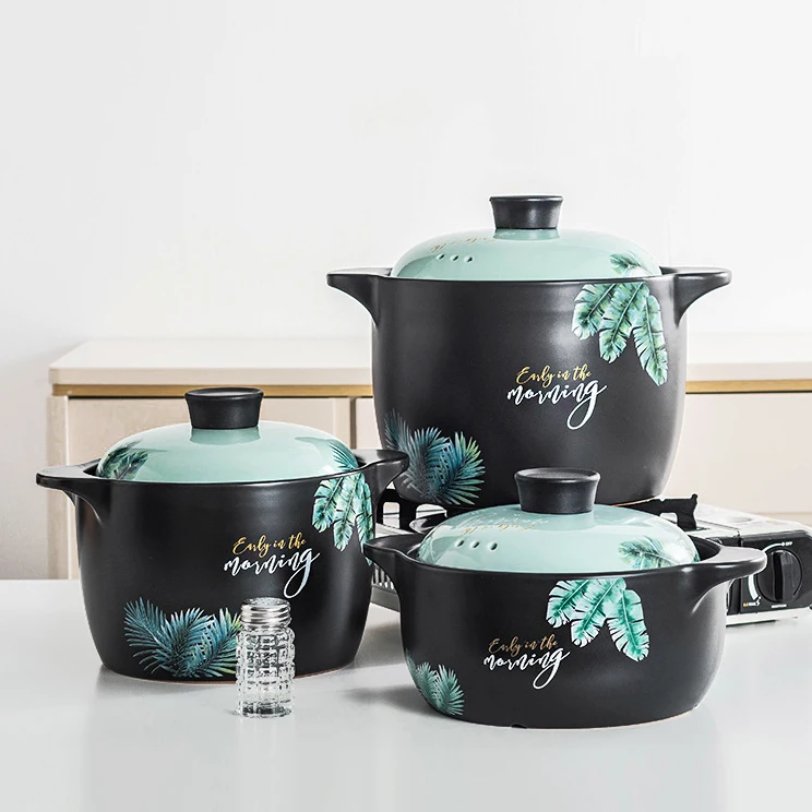Wholesale modern ceramic cooking pots set casserole soup pots set enamel ceramic cookware sets