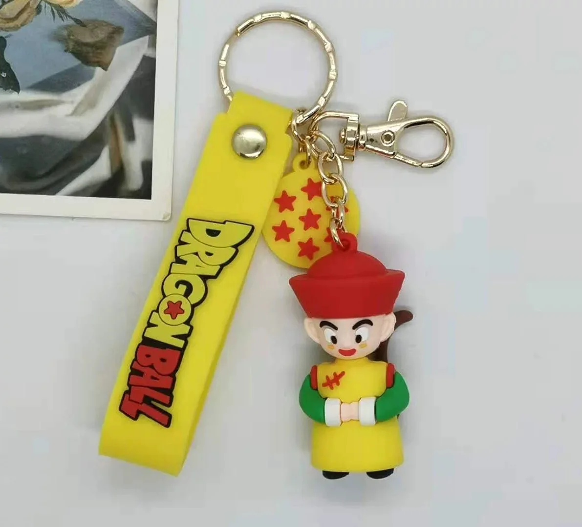 2022 Hot Sell Manufacturer Anime Figures Rubber Keychain Pvc Dragon Ball Letter Keychain